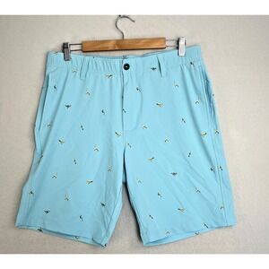 Under‎ Armour Storm Golf Shorts Size 34 Blue Yellow Bird Print